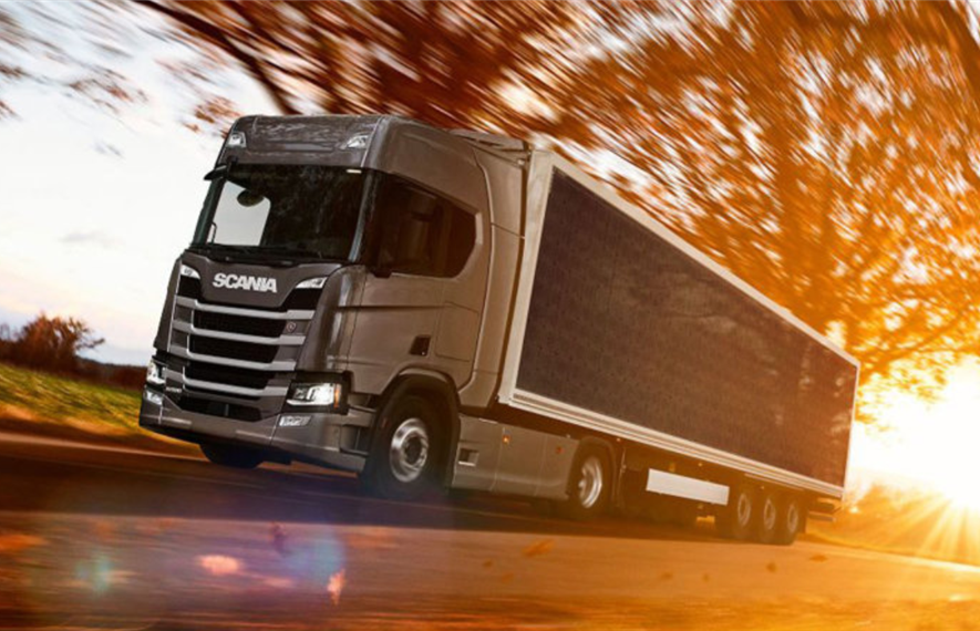 Scania ნახევარმისაბმელიანი ტრაილერის ტესტირებას იწყებს, რომელიც მზის ბატარეებით იქნება დაფარული