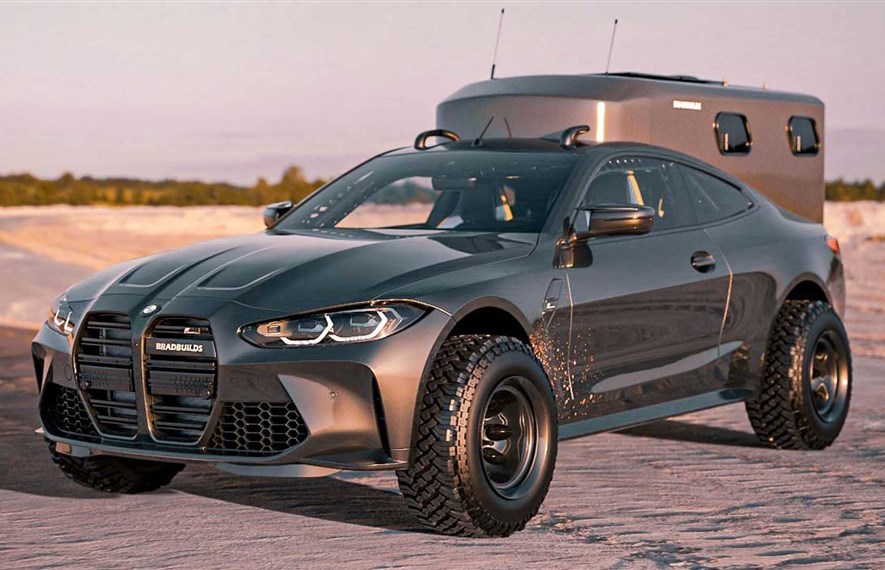 BMW M4 Baja Overlander-ის რენდერზე უზარმაზარი ცხაურა უკეთესად გამოიყურება