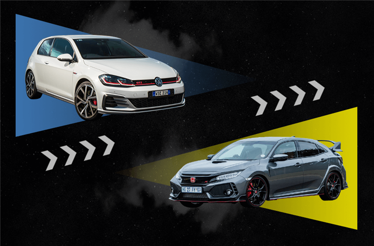 მოკრძალებული ევროპელი მოქნილი იაპონელის წინააღმდეგ: VW Golf GTI Vs Honda Civic Type R