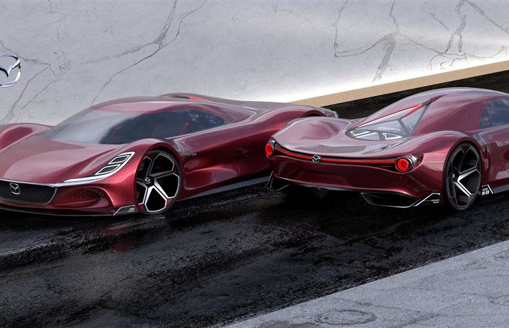 დიზაინერის წარმოსახვის ნაყოფი: Mazda RX-10 Vision Longtail სუპერქარი ლე მანისთვის
