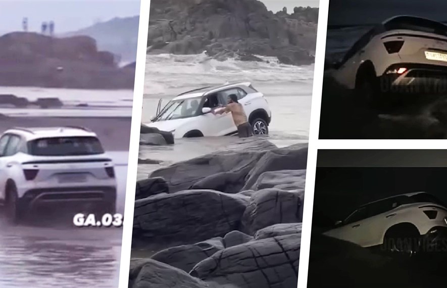 ტურისტმა ნაქირავები Hyundai Creta თითქმის ჩაძირა
