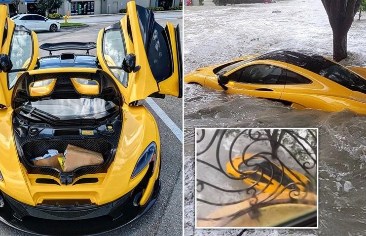 McLaren P1 ფლორიდაში შტორმის დროს დაიტბორა