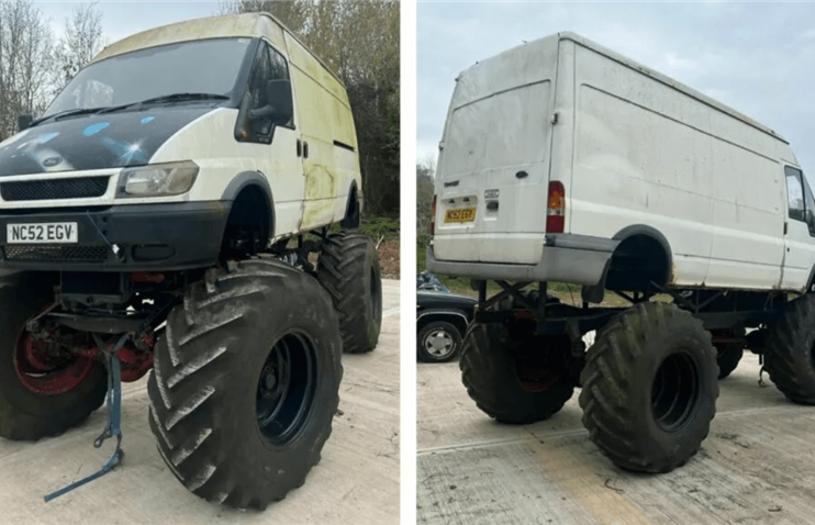 Ford Transit-ი V8 ძრავითა და უზარმაზარი ბორბლებით