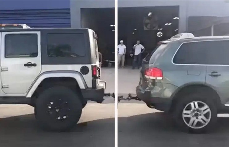 Wrangler-ი Touareg-ის წინააღმდეგ: რომელი გადაქაჩავს?