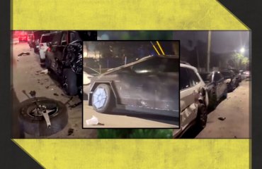 Cybertruck-მა, სავარაუდოდ, Lambo-სთან რბოლისას ცხრა ავტომობილი შეიწირა