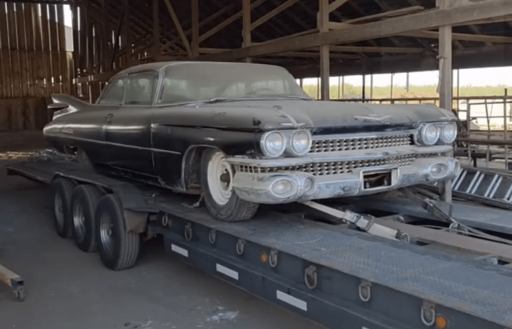 ქალმა ბეღელში 20 წლით მიტოვებული 1959 წლის Cadillac Coupe DeVille აღმოაჩინა