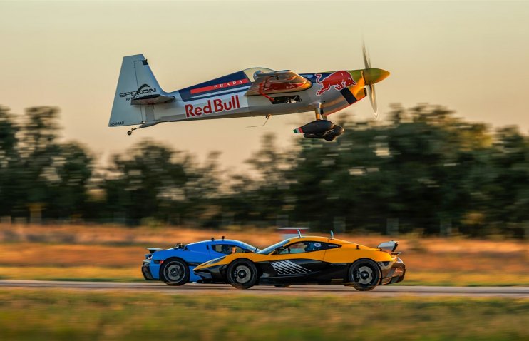 Red Bull-ის ისტორიული მანევრისთვის Rimac-ის ჰიპერქარები გამოიყენეს