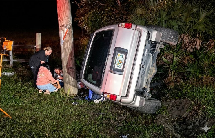 Toyota 4Runner-ი 3-მეტრიან ალიგატორთან შეჯახებამ გაანადგურა