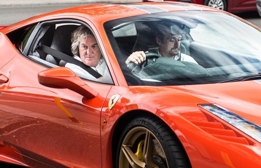 ჯერემი კლარკსონი, ჯეიმს მეი, რიჩარდ ჰამონდი, ფერარი, ტოპ გირი, ფერარი 458 სპეზიალე