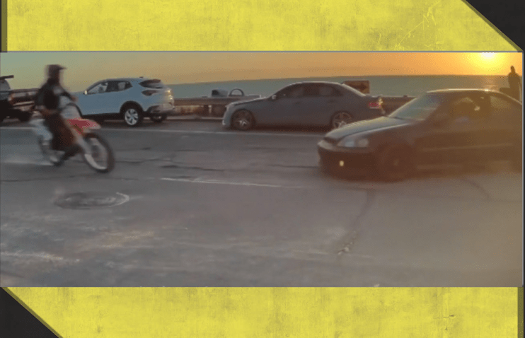 Tesla-ს კამერამ მოტოციკლის Honda Civic-თან შეჯახება დააფიქსირა