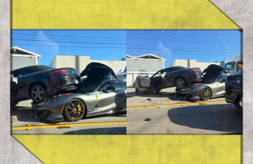 საკითხავია, რომელი უფრო დაზიანდა | Ferrari-ს $2.5-მილიონიანი სუპერქარი Mercedes-ს შეასკდა