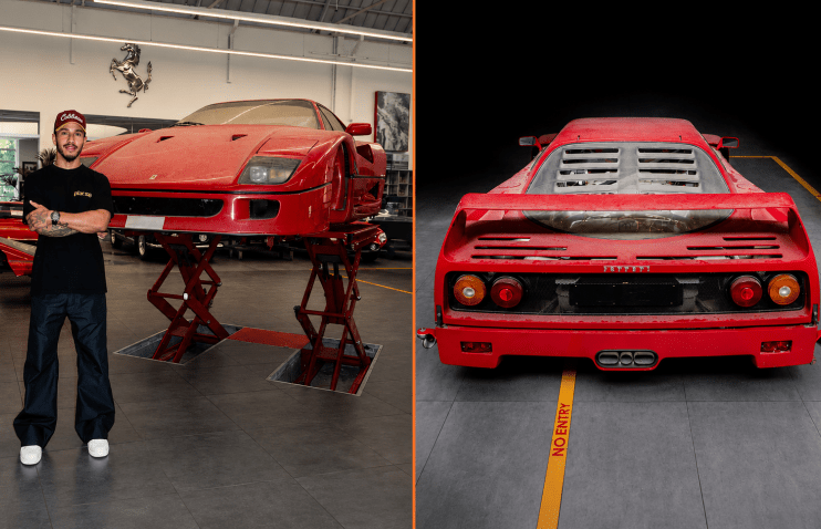 ლუის ჰამილტონმა 30 წლის წინ მიტოვებული Ferrari F40 შეიძინა და სრულად აღადგინა