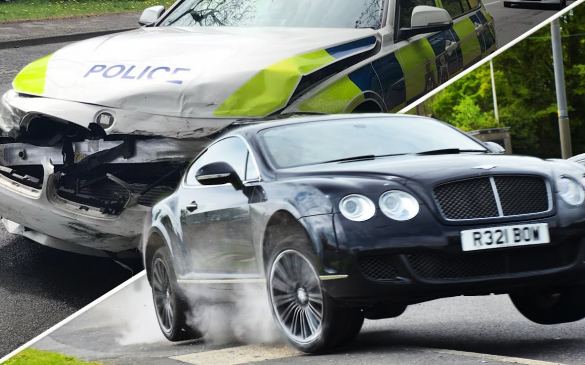 550-ცხენისძალიანი Bentley პოლიციისგან თავის დაღწევას ცდილობს